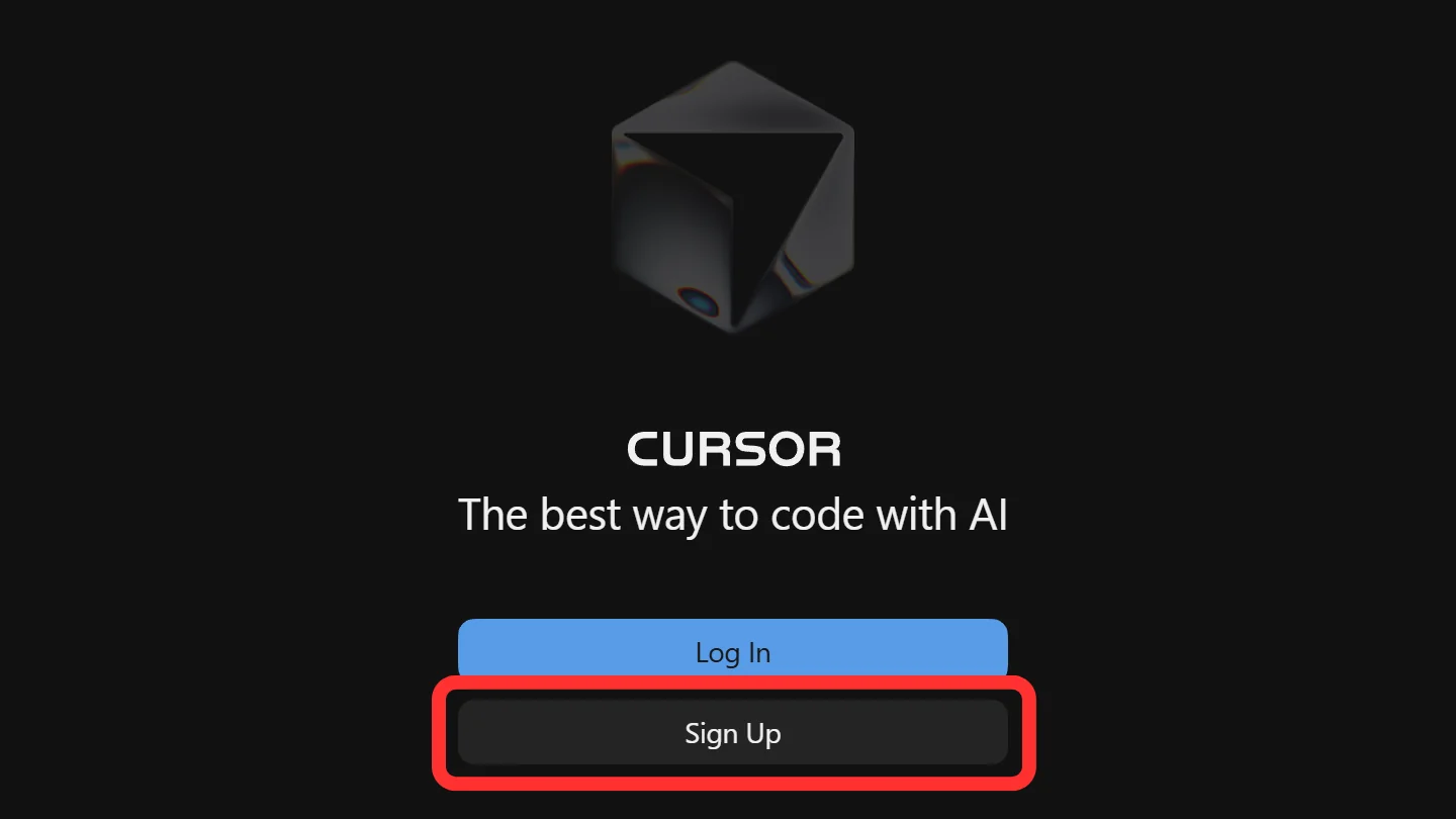 Cursor のサインアップ画面