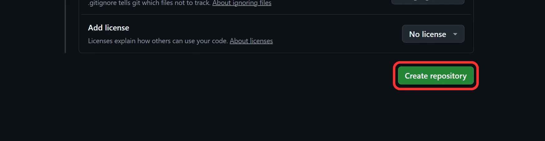 GitHub リポジトリ作成ボタン